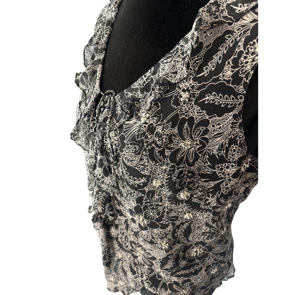 Y2K‎ Vintage Silk Beaded Fairy Top - Picture 3 of 5